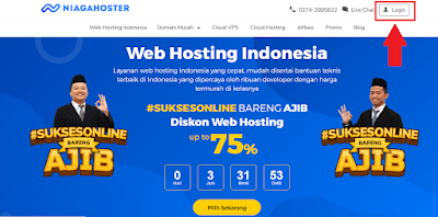 Halaman login member hosting di Niagahoster