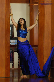 Hot Mamta Mohandas in a blue traditional wear oozing sex
