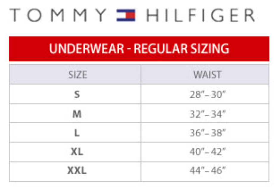 Tommy Hilfiger Size Charts