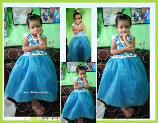 collage of the cute model in the Sapphire Baby Dress