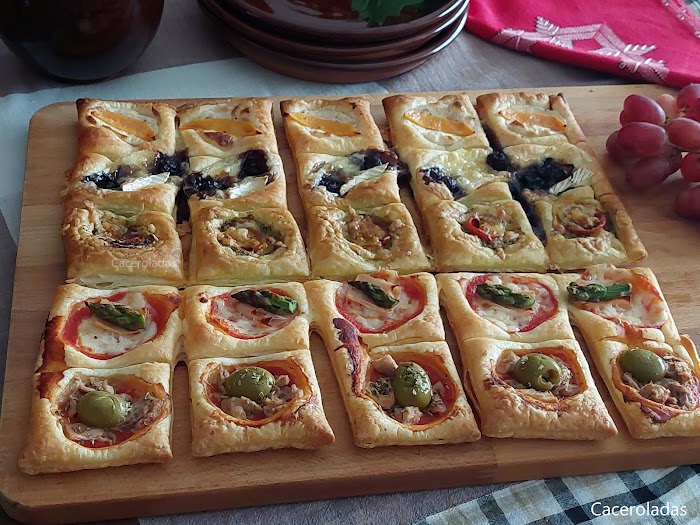 Canapés variados con hojaldre 