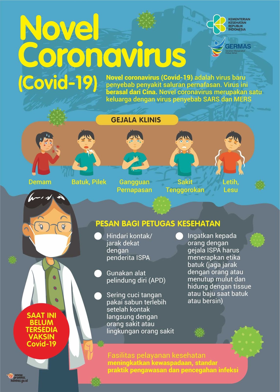 Banner pencegahan virus corona untuk petugas kesehatan