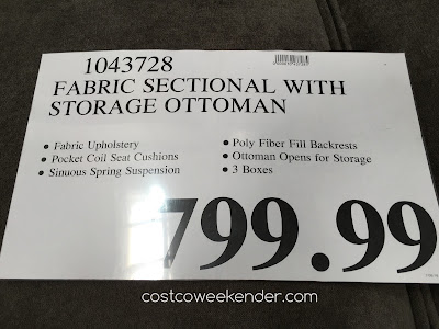 Deal for the Chaise Sectional Sofa with Storage Ottoman at Costco