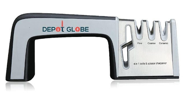 Depot Globe Premium Quality 4 in 1 Knife Scissors Sharpener