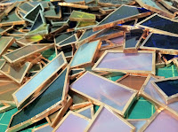 copper foil covered glass scraps