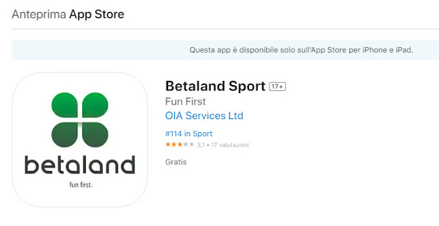 betaland applicazione