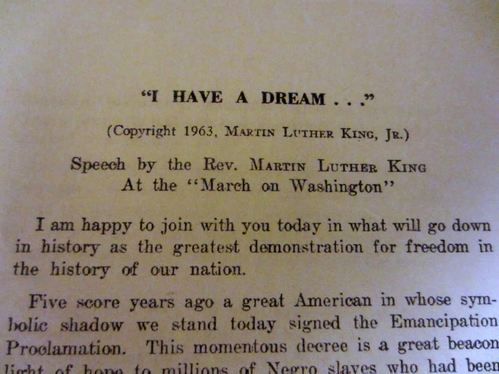 I have a dream speech in english