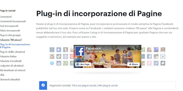 pagina dei plug-in di facebook