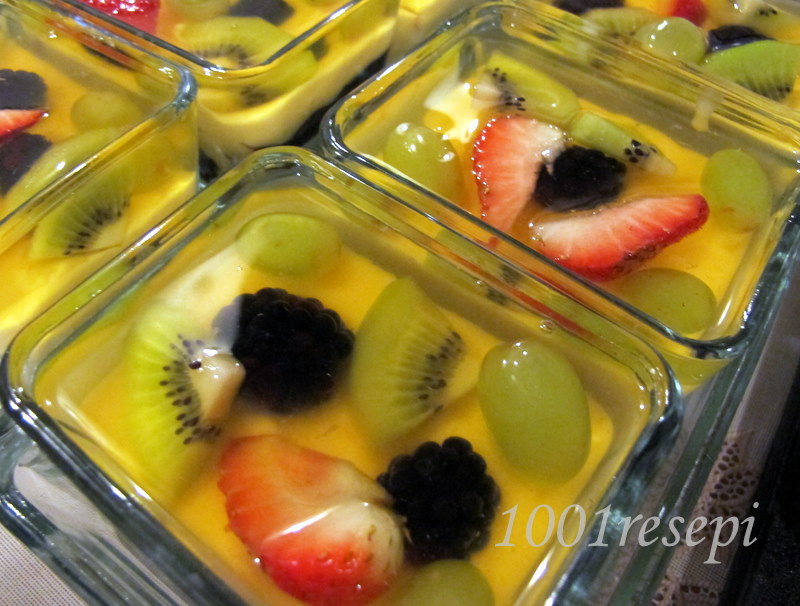 Koleksi 1001 Resepi: agar-agar milo dan fresh fruit trifle