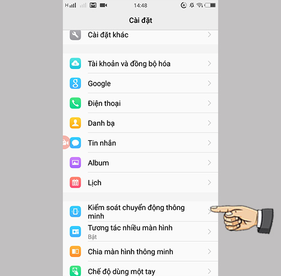 chọn Kiểm soát chuyển động thông minh