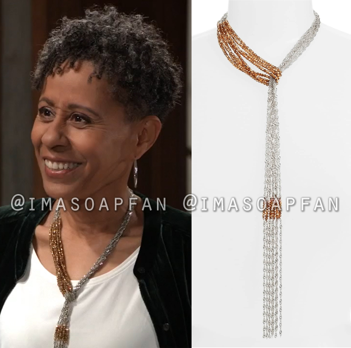 Stella Henry, Vernee Watson, Gold Bead and Silver Chain Pull Through Y-Necklace, General Hospital, GH