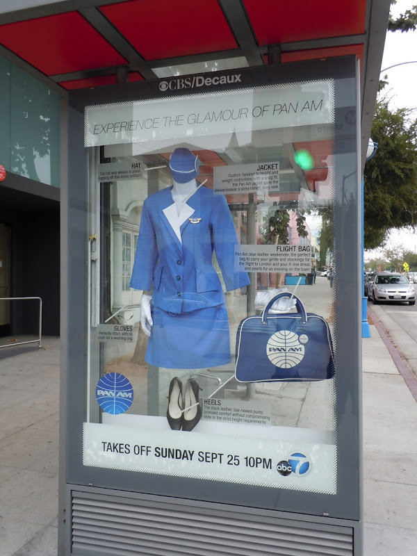 Pan Am bus shelter costume installation