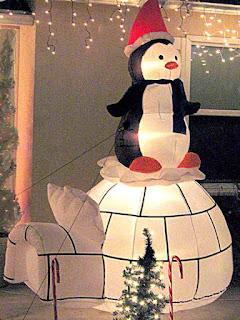 Inflatable Christmas Penguin on Igloo