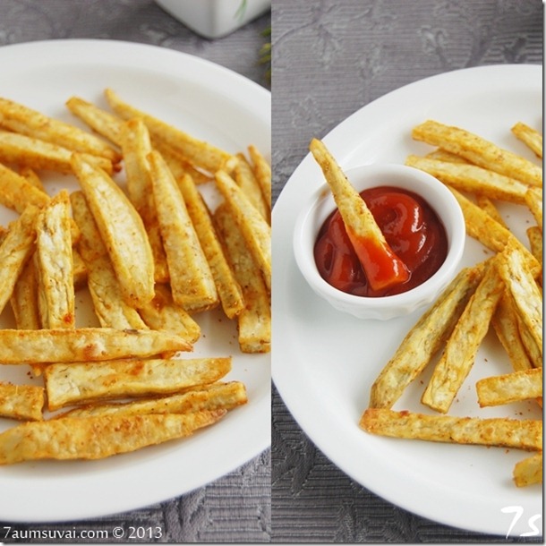 Baked sweet potato fries collage