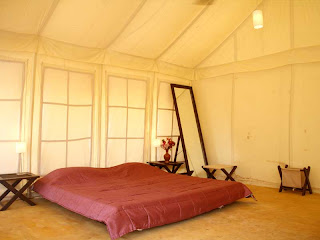 Interiors of tents at Prakruti farms