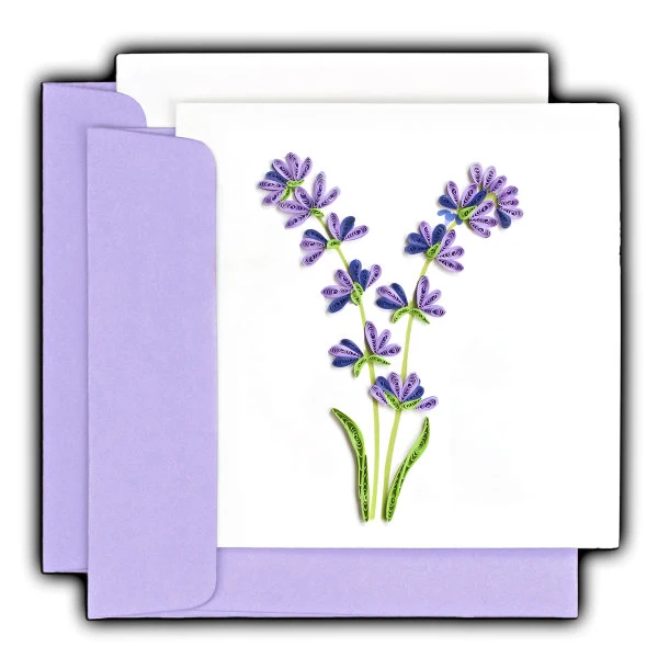 quilled lavender greeting cards with envelopes