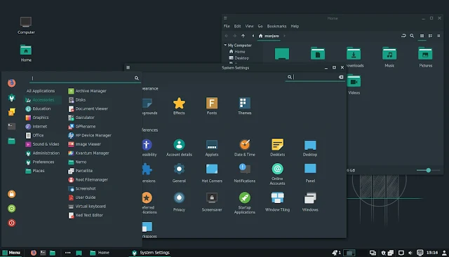 Tampilan Desktop Manjaro Linux