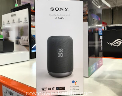 You get powerful sound in a small package with the Sony Smart Voice Wireless Speaker LF-S50G