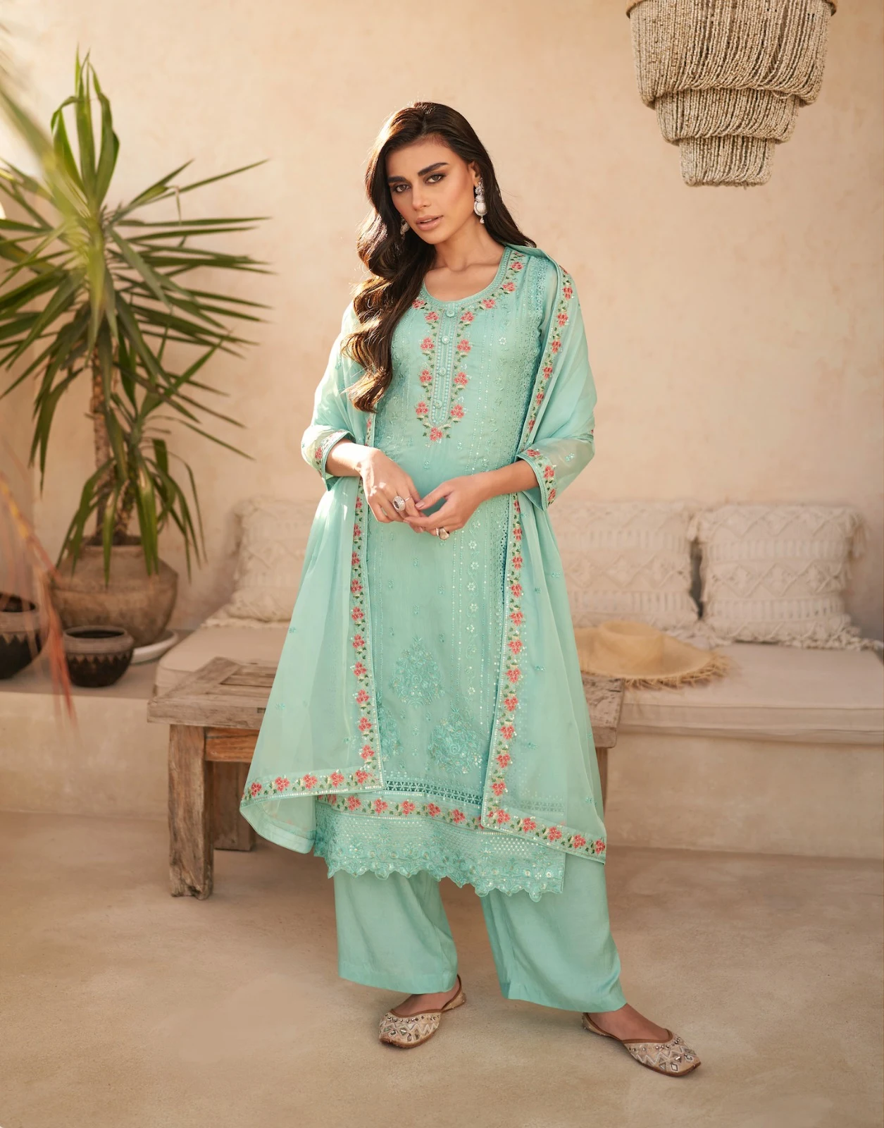 Shades Aashirwad Creation Organza With Work Pant Style Suits