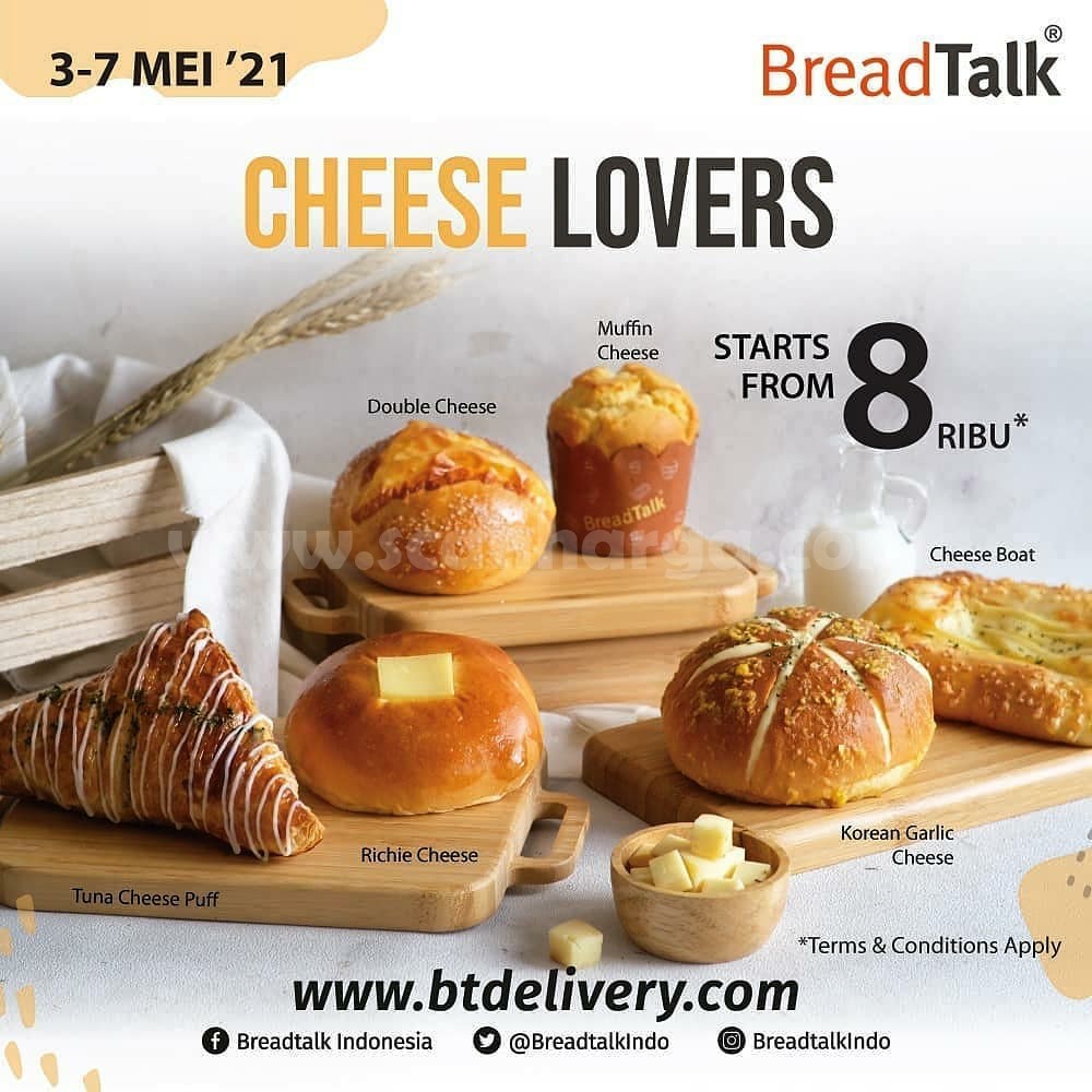 BreadTalk Promo Cheese Lovers Harga Spesial mulai Rp 8.000