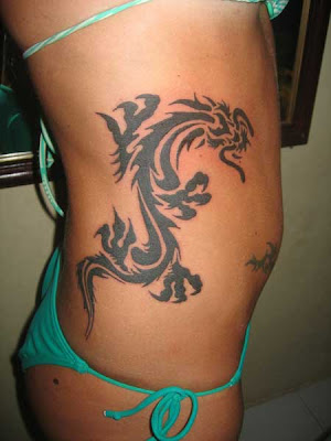 Tribal Dragon Tattoo Flash. Tribal Dragon Tattoo Designs