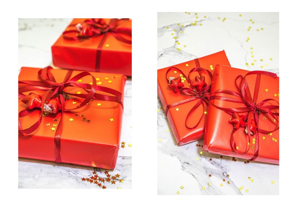 2a jak zapakować prezenty świąteczne w papier  pomysły na pakowanie prezentów jak zapakować pudełko w papier złote czerwone prezenty sposoby na pakowanie prezentów poradnik tutorial jak pakować