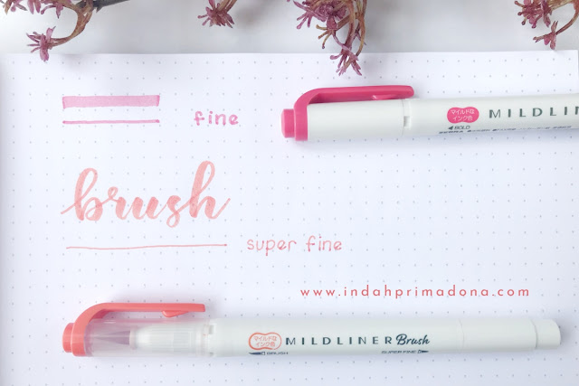 mildliner, mildliner highlighter, midliner brush pen, perbedaan mildliner highlighter dan brush pen, bullet journal, calligraphy, lettering