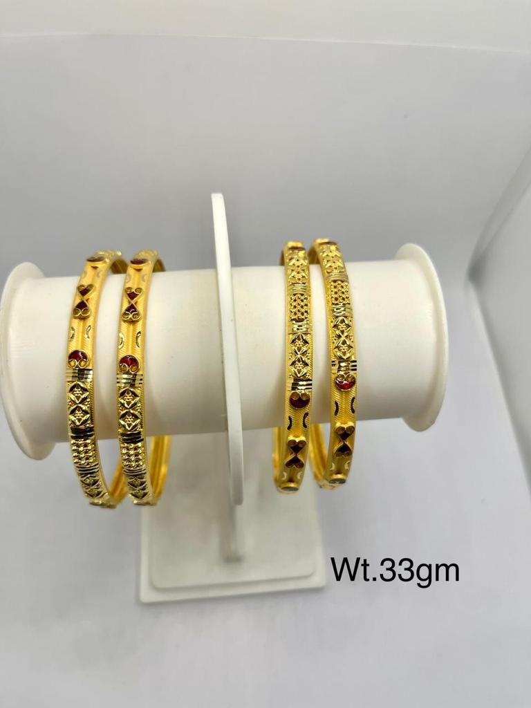 Latest Machine Gold Bangles Designs Simple And Beautiful For Dailywear Light Weight