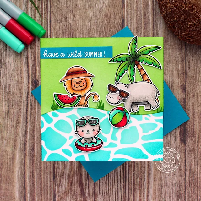 Sunny Studio Stamps: Savanna Safari Sealiously Sweet Summer Card by Vanessa Menhorn