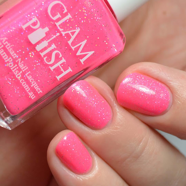 pink shimmer nail polish
