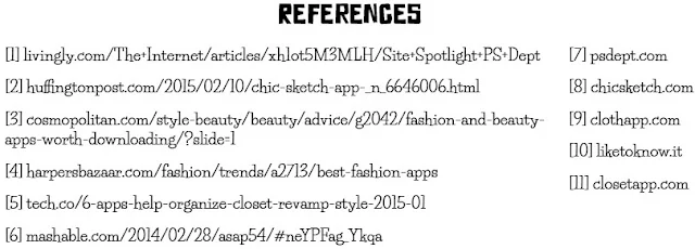 Fashion App References