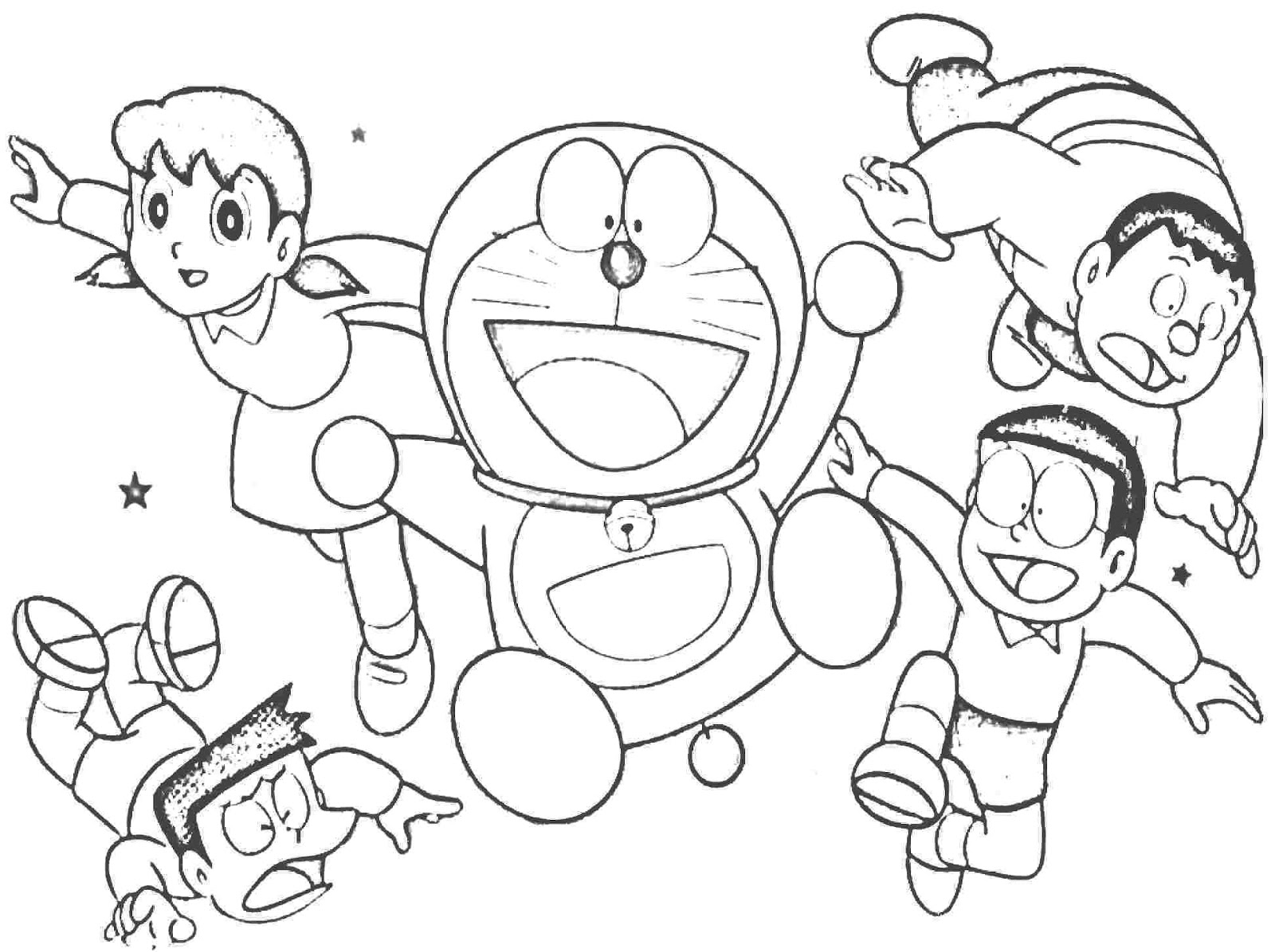 Gambar Sketsa Doraemon Sedang