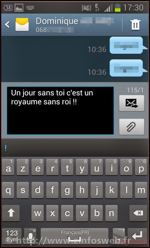 SMS d'amour pour la Saint Valentin voir plus sur Android