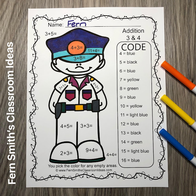 Click Here to Download This Community Helpers Career Themed Color By Number Addition and Subtraction Resource Bundle For Your Class Today!