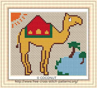 Camel, Free and easy printable cross stitch pattern