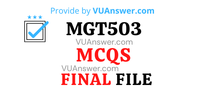 MGT503 MCQs Final Term Solved - VU Answer