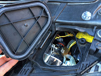 BMW E92 lamp access panel removed