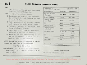 WWII Clam Chowder Recipe Navy 