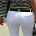 Perfect round ass in white pants