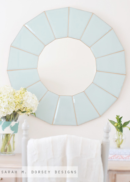 Gorgeous glass mirror made from the glass out of an 80s chandelier