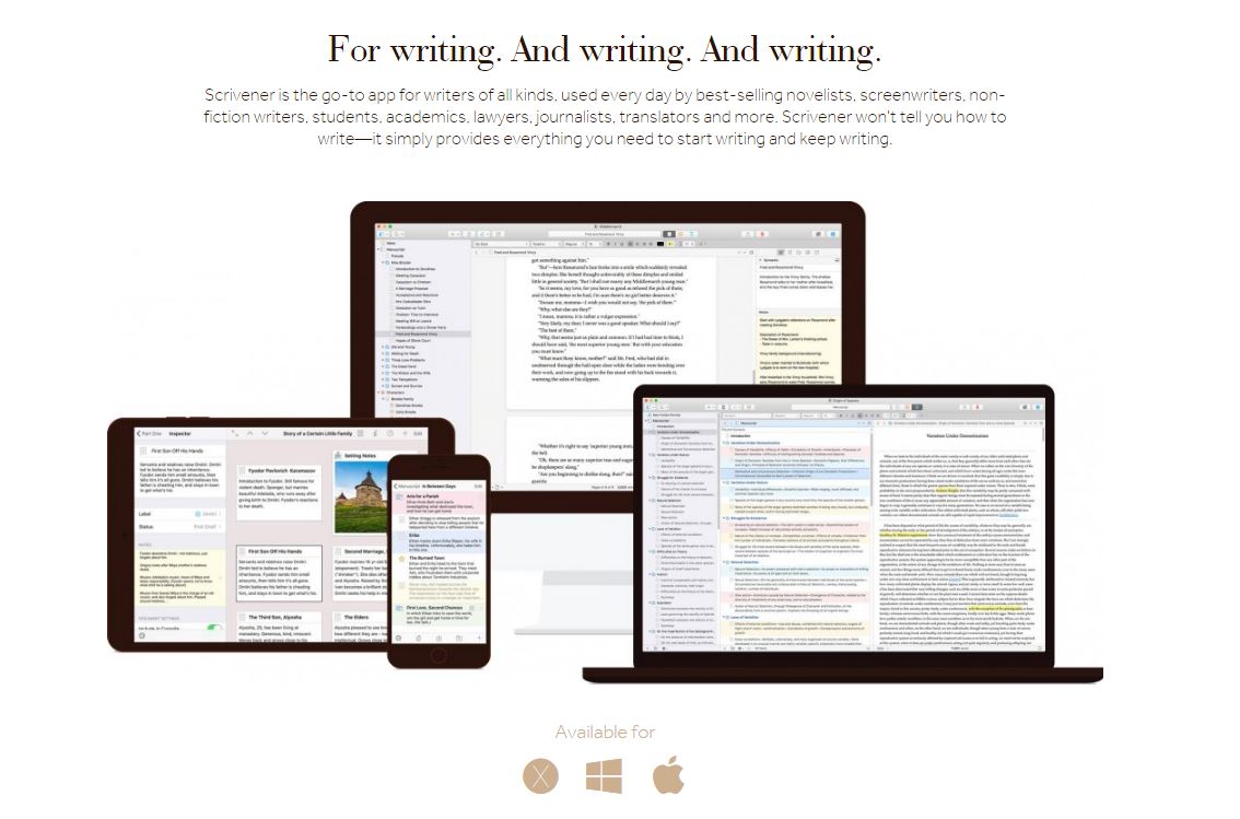 Scrivener — профессиональный редактор текста