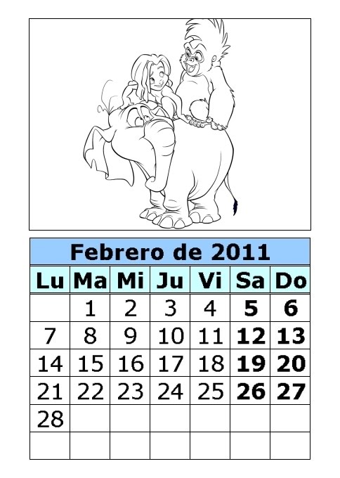 Calendario de Tarzán para