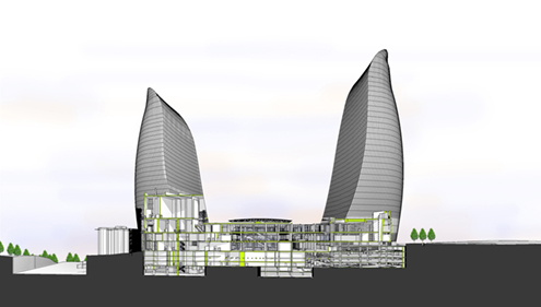 flame-towers-drawing-section-hok-architects-torres-llamas-baku-azarbaiyan-by-night-hok-architects