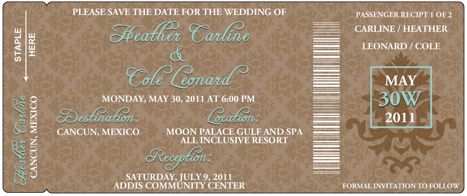 blank wedding invitation