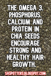 The Omega 3, phosphorus, calcium and protein in chia seeds encourage strong and healthy hair growth.