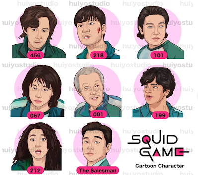 Squid Game Character Cartoon PDF PNG EPS Ai Download
