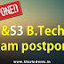 First & Third Semester B.Tech Examinations Postponed
