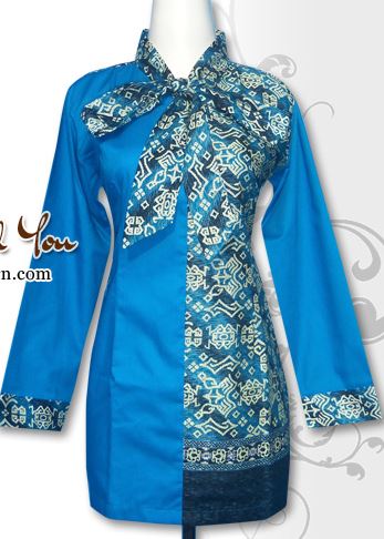 25 Contoh Model Baju Batik Kombinasi 2 Motif 2019