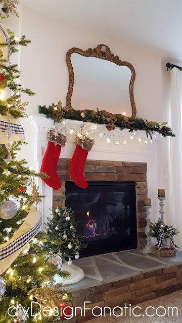 Christmas, Christmas tree, Christmas mantel, Christmas decorations, cottage, cottage style, farmhouse, farmhouse style, diyDesignFanatic.com