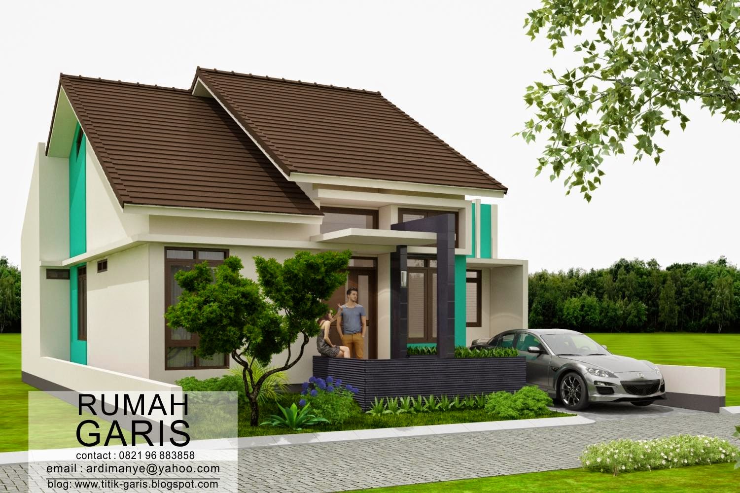  desain  rumah  tipe 90 di lahan 10x15 meter Rumah  Garis